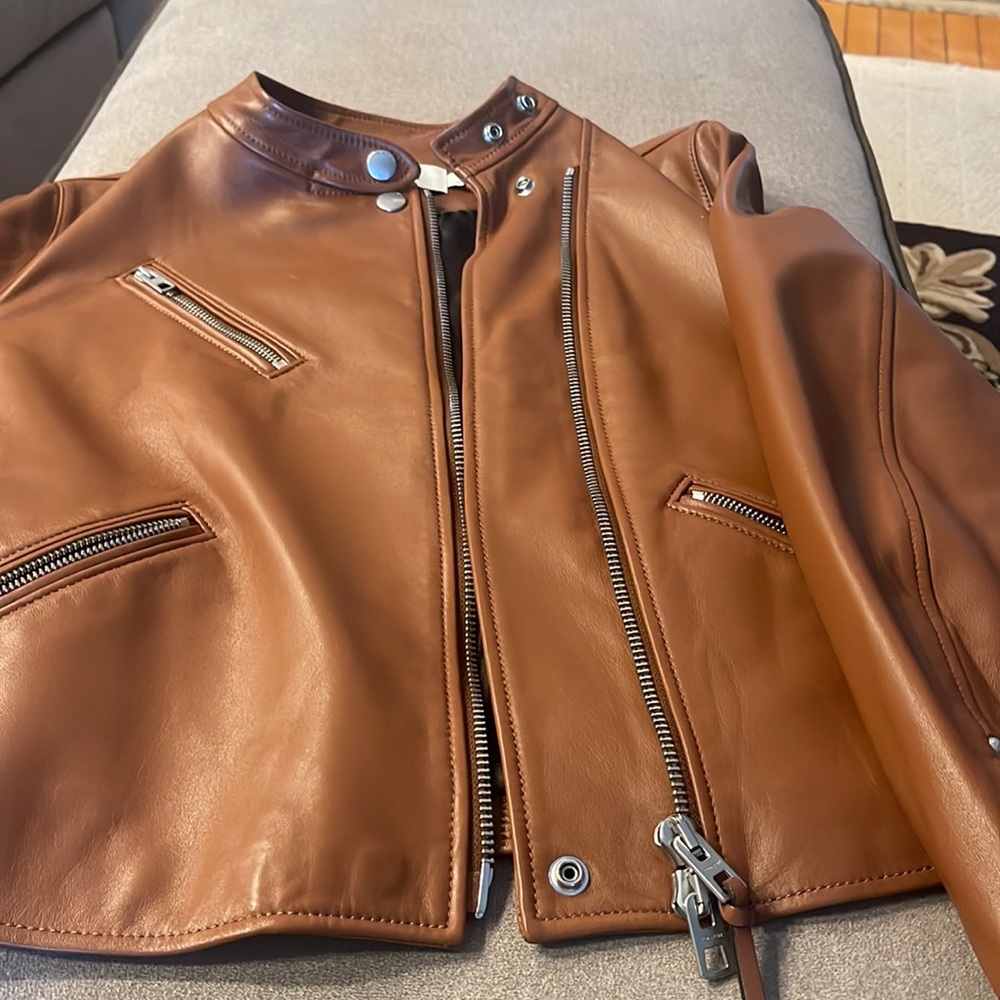 Coach “like butter” short leather jacket